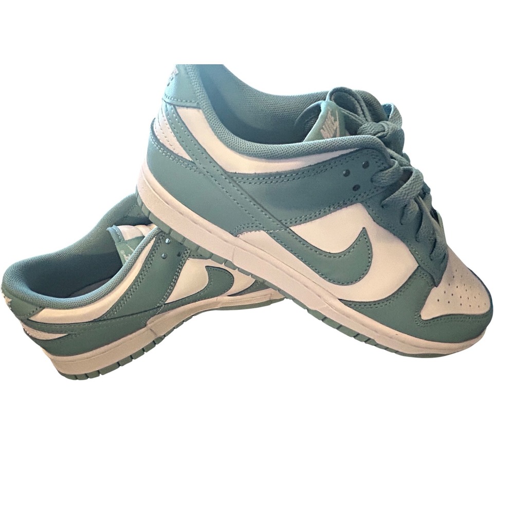 Nike Dunk Low Teal White Leather Sneakers Mens Size 9 Low Top Shoes